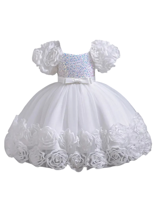 Christening White Crafted Princess Dress