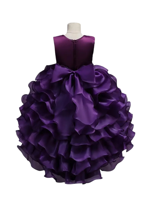 Sleeveless Ruffled Tulle Princess Dress